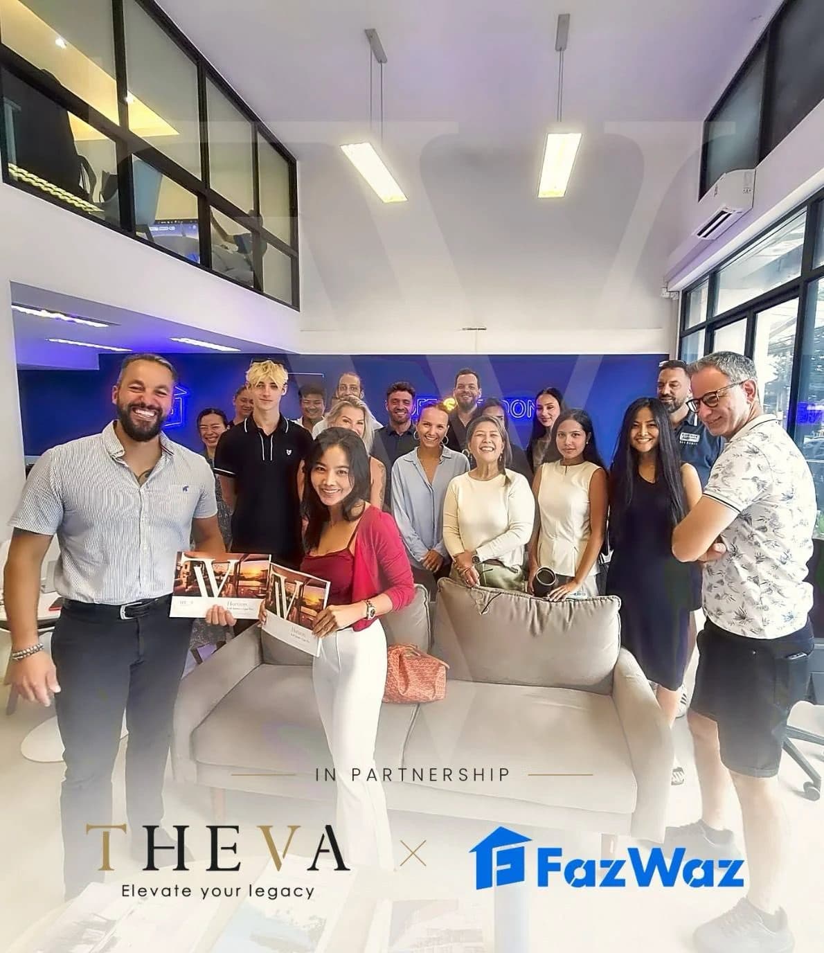 Mathias Valon and the FazWaz team in the FazWaz office on Koh Samui