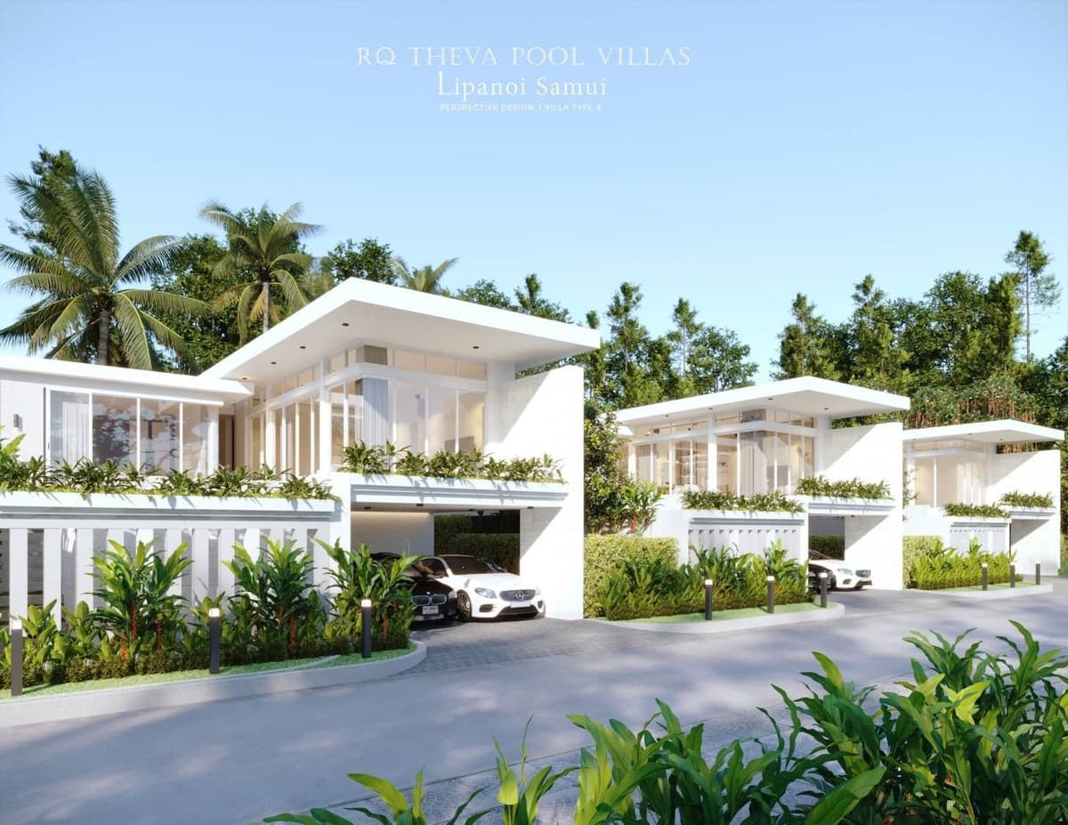 THEVA Pool Villas Lipa Noi villa streetscape render
